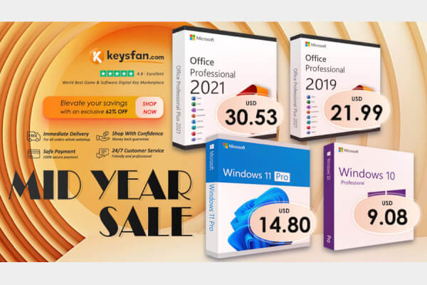 Лучшее время, чтобы получить пожизненный Microsoft Office 2021 и Windows 11 от $12 на Keysfan Mid-Year Sale!