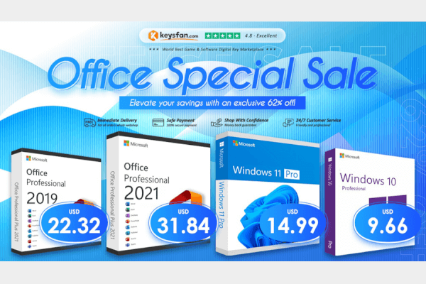 Лучшее время, чтобы получить пожизненный Microsoft Office 2021 и Windows 11 от $12 на Keysfan Mid-Year Sale!